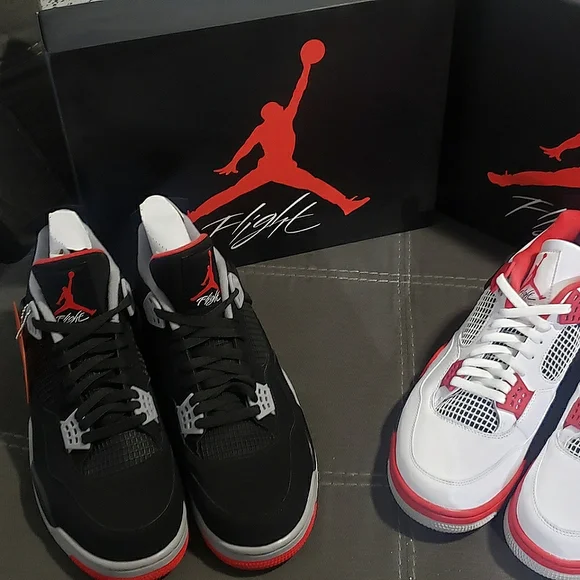 Jordan | Shoes | Jordan 4 Size 3 Black Red Pair And Fire Red  display picture 1